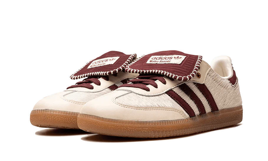 Basket Samba Nylon Wales Bonner crème et blanc avec bandes bordeaux vendues chez EDS store